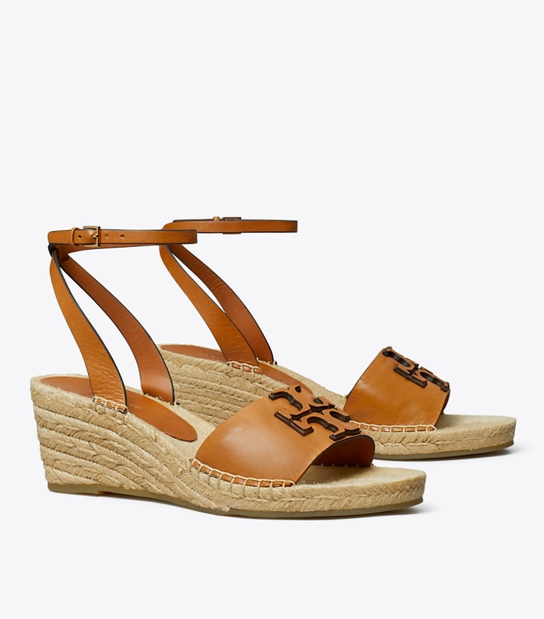 Tory Burch designer espadrilles Ines Espadrille Wedge in TAN angle