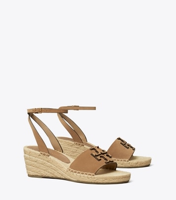 Tory Burch designer espadrilles Ines Espadrille Wedge in Ceramic Taupe angle