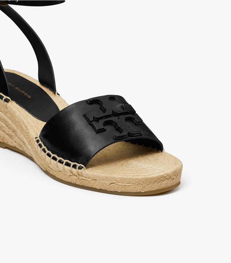 Tory Burch designer espadrilles Ines Espadrille Wedge in PERFECT BLACK angle