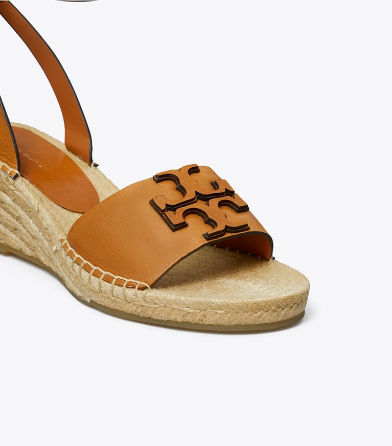 Tory Burch designer espadrilles Ines Espadrille Wedge in TAN angle