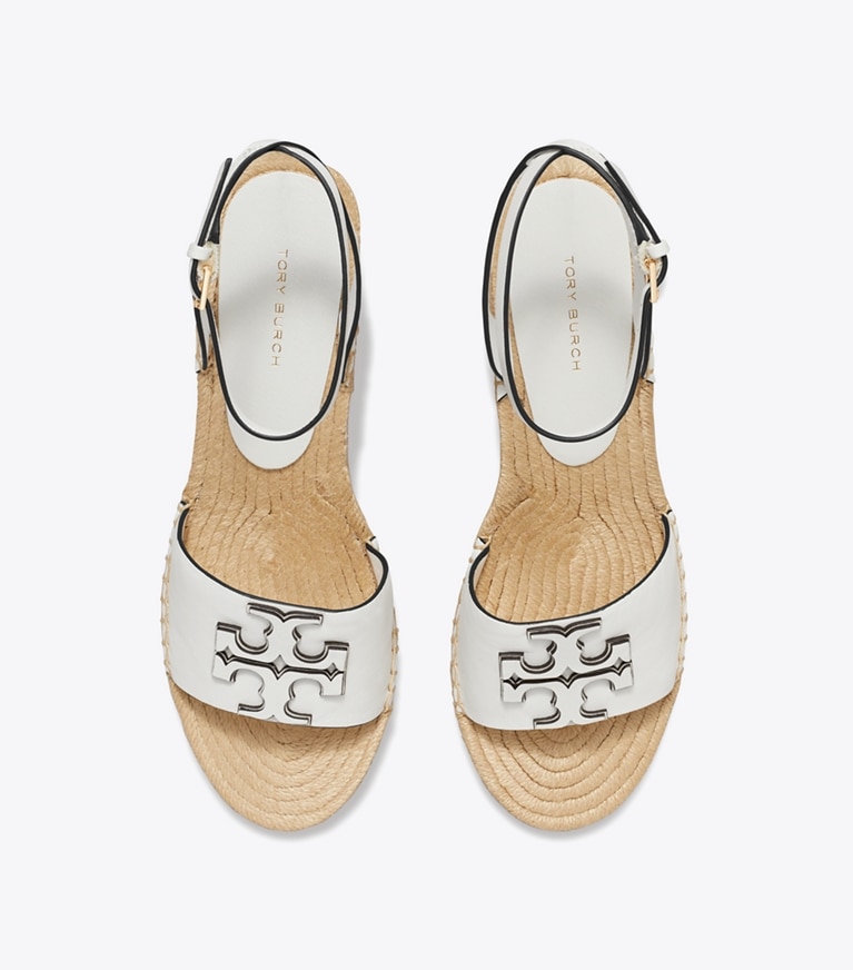 Tory Burch designer espadrilles Ines Espadrille Wedge in GARDENIA angle