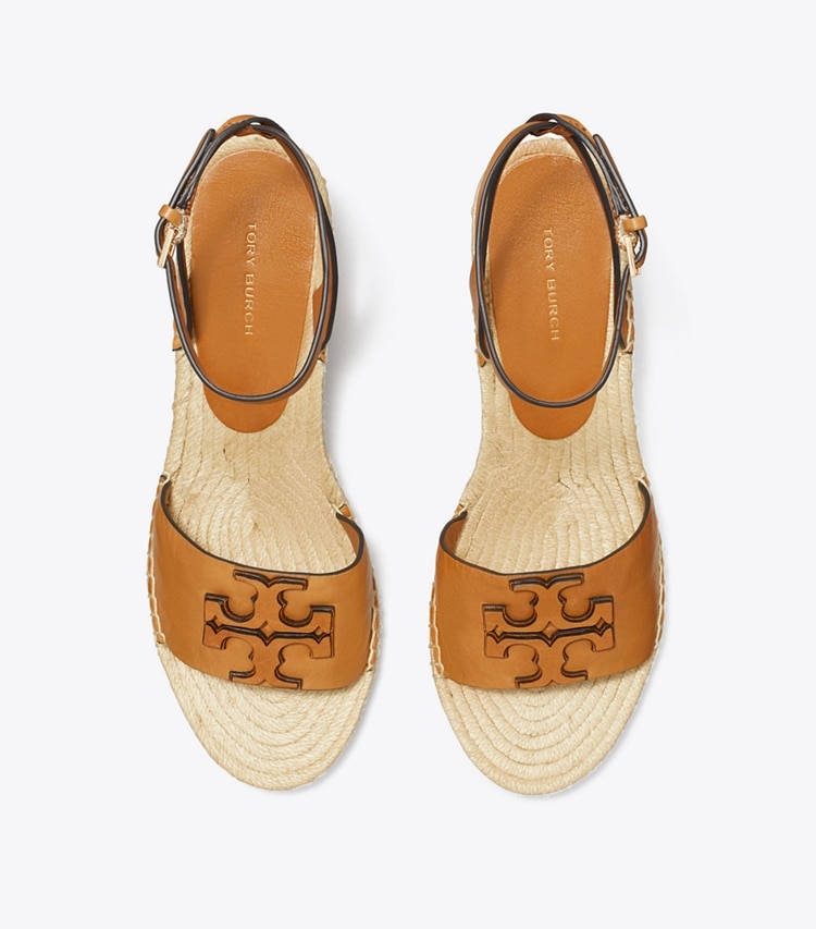Tory Burch designer espadrilles Ines Espadrille Wedge in TAN overhead