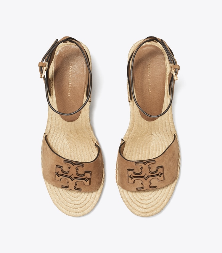 Tory Burch designer espadrilles Ines Espadrille Wedge in Ceramic Taupe overhead