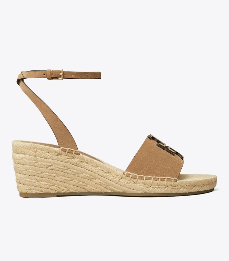 Tory Burch designer espadrilles Ines Espadrille Wedge in Ceramic Taupe side