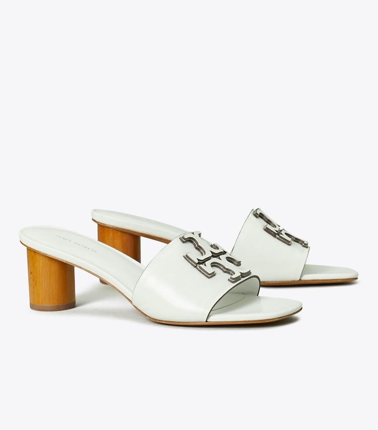 Tory Burch designer sandals Ines Heeled Mule, Wide in GARDENIA angle