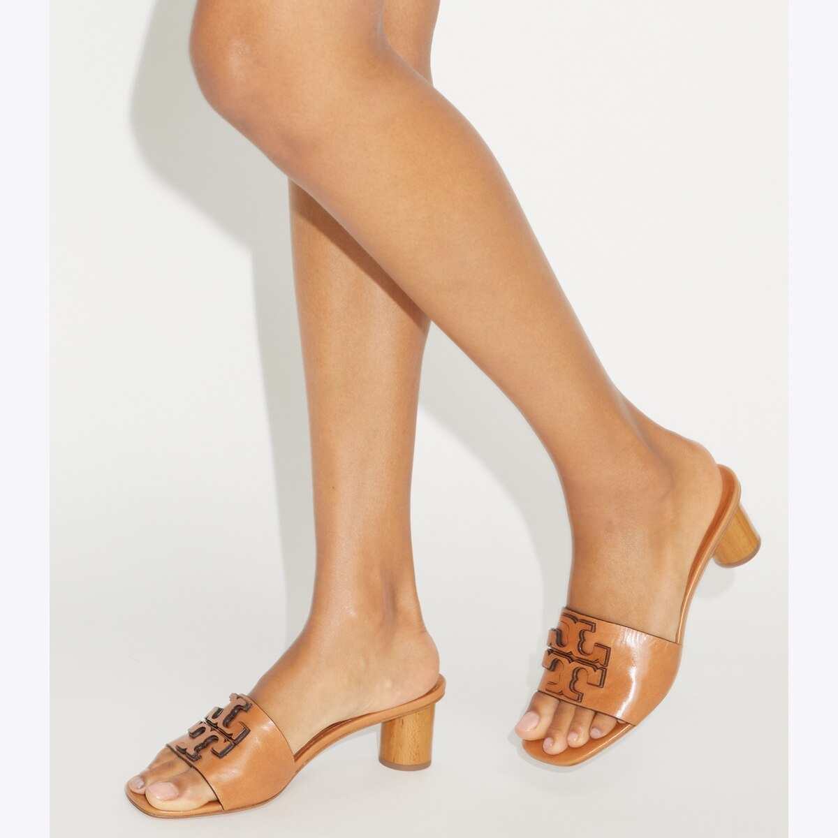 Ines Heeled Mule in light brown | Tory Burch
