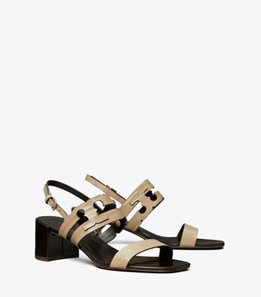 Tory Burch designer sandals Ines Heeled Sandal in STORMY GRAY / COCONUT angle