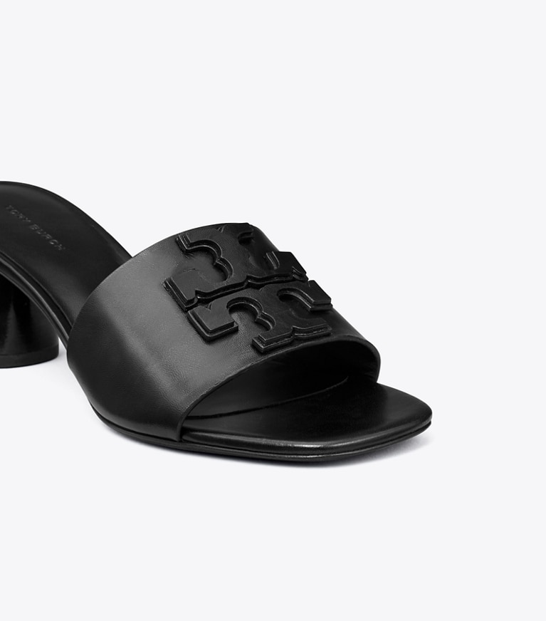 Tory Burch designer sandals Ines Heeled Sandal in PERFECT BLACK angle
