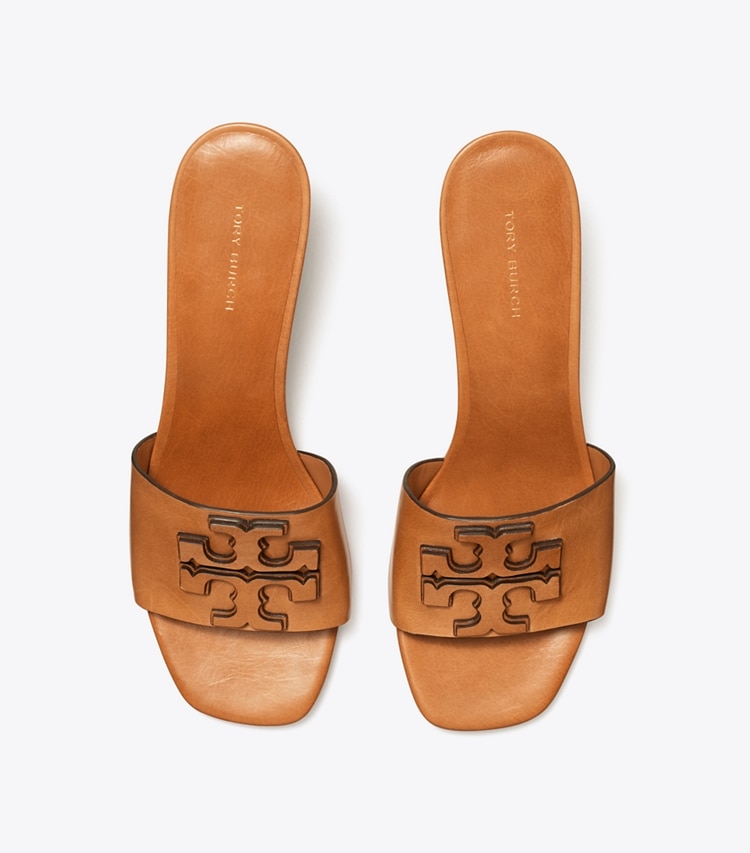 Tory Burch designer sandals Ines Heeled Sandal in TAN overhead