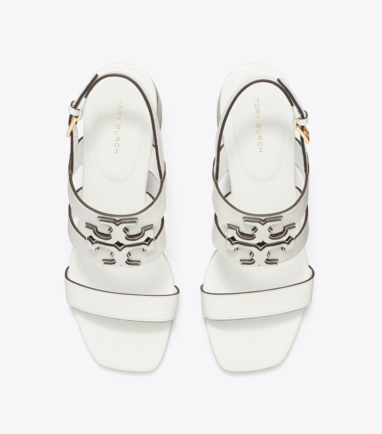 Tory Burch designer sandals Ines Heeled Sandal in GARDENIA angle