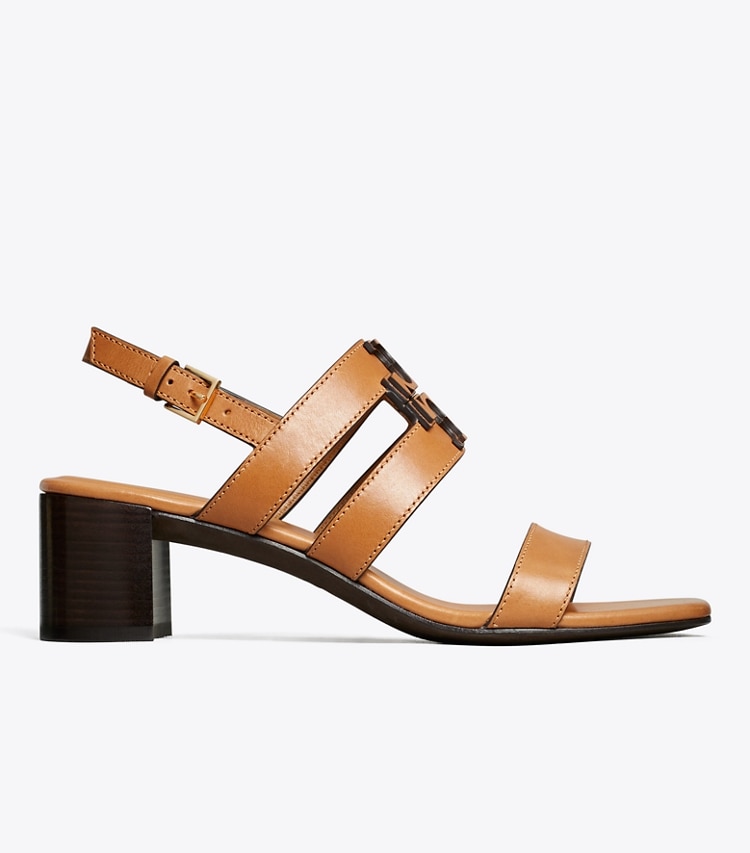 Tory Burch designer sandals Ines Heeled Sandal in CAMELLO side