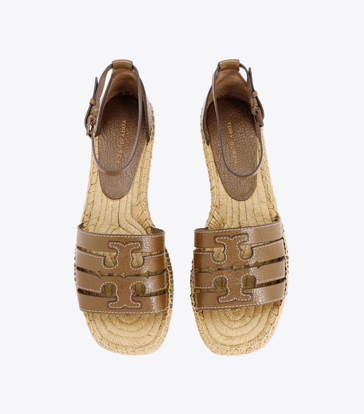 Tory Burch designer エスパドリーユ イネス マルチストラップ エスパドリーユサンダル in WILD MUSHROOM オーバーヘッド