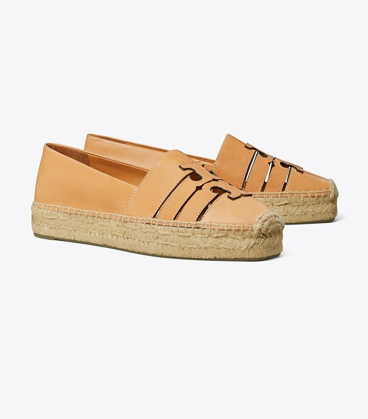 Tory Burch designer espadrilles Ines Plateau-Espadrille in CAMELLO angle