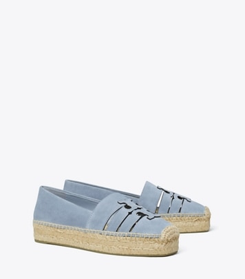 Tory Burch designer espadrilles Ines Plateau-Espadrille in ARIA BLUE angle