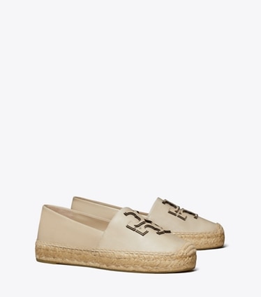 Tory Burch designer espadrilles Ines Platform Espadrille in STONE GRAY angle