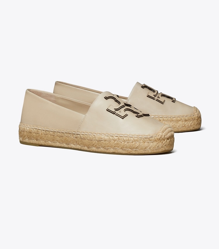 Tory Burch designer espadrilles Ines Platform Espadrille in STONE GRAY angle