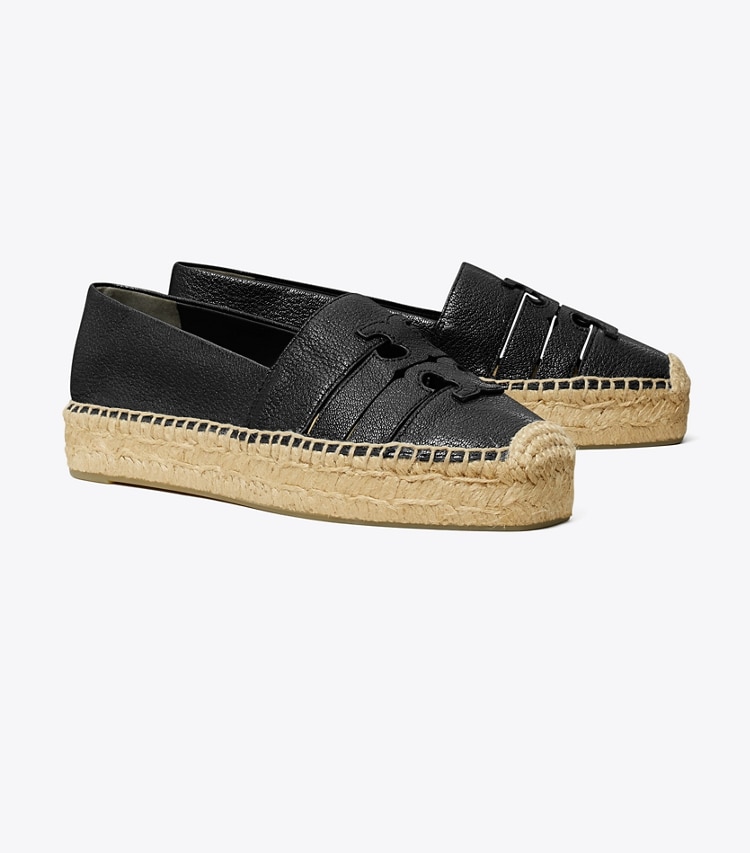 Tory Burch designer espadrilles Ines Platform Espadrille in PERFECT BLACK angle