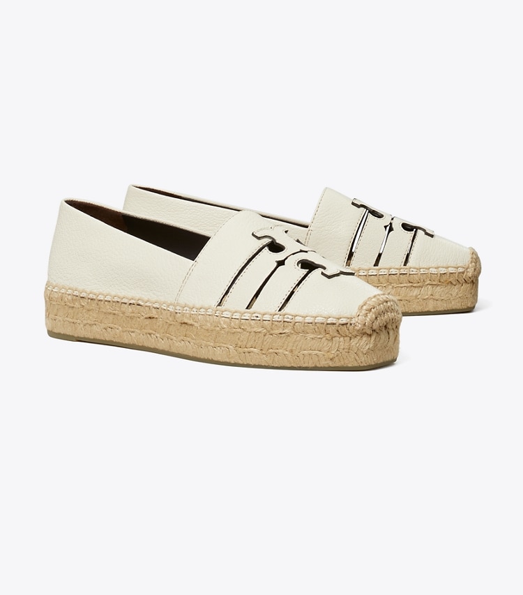 Tory Burch designer espadrilles Ines Platform Espadrille in LIGHT CREAM angle