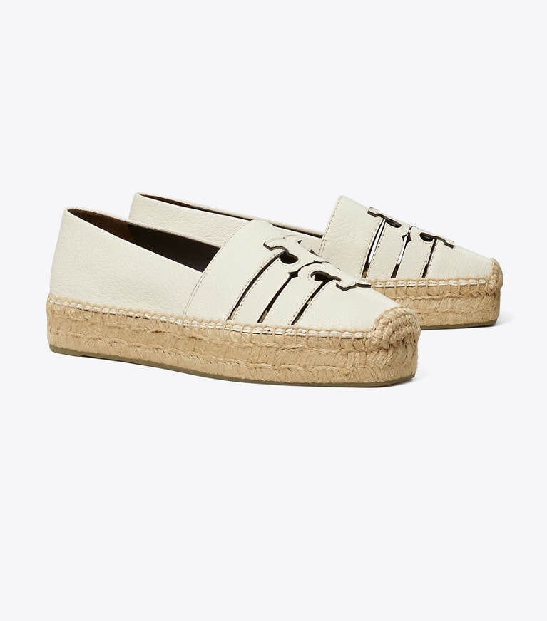 Tory Burch designer espadrilles Ines Platform Espadrille in LIGHT CREAM angle
