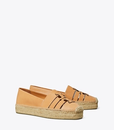 Tory Burch designer espadrilles Ines Platform Espadrille in CAMELLO angle