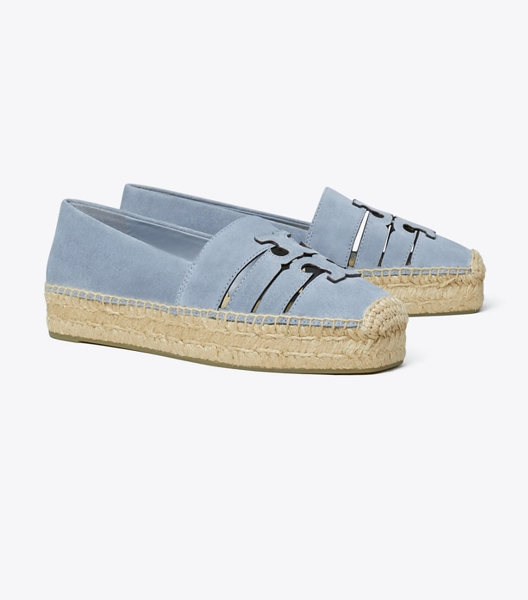 Tory Burch designer espadrilles Ines Platform Espadrille in ARIA BLUE angle