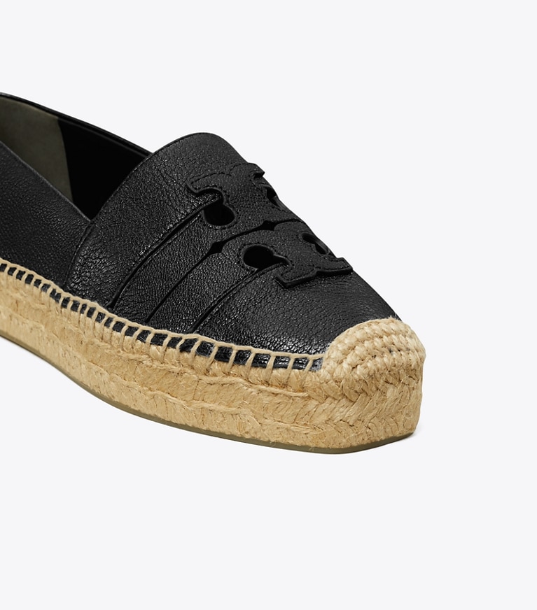 Tory Burch designer espadrilles Ines Platform Espadrille in PERFECT BLACK angle