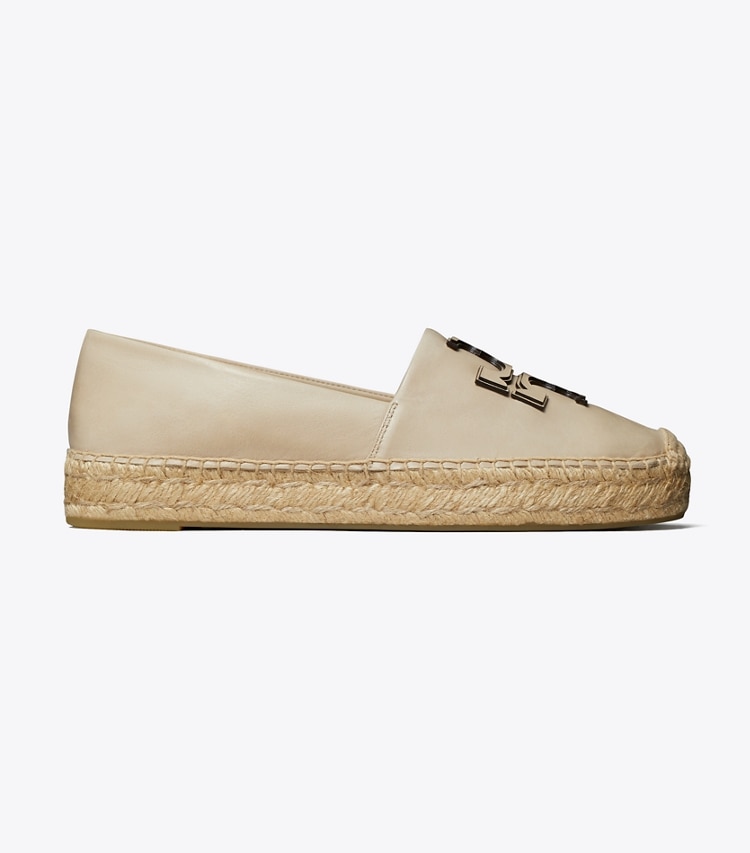 Tory Burch designer espadrilles Ines Platform Espadrille in STONE GRAY side