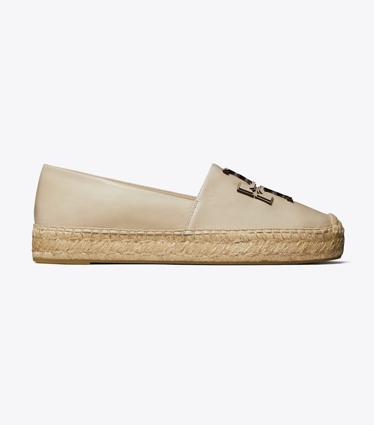 Tory Burch designer espadrilles Ines Platform Espadrille in STONE GRAY side