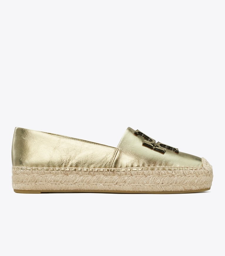 Tory Burch designer espadrilles Ines Platform Espadrille in Spark Gold angle
