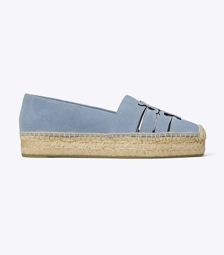 Tory Burch designer espadrilles Ines Platform Espadrille in ARIA BLUE side