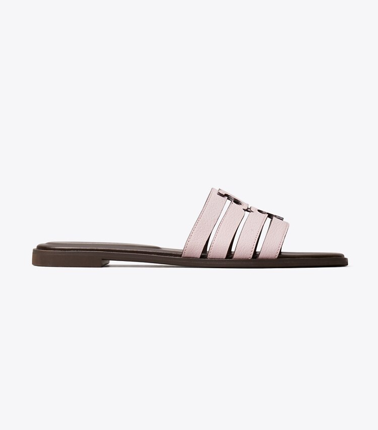 Tory Burch designer sandalen Ines Riemchen-Slide in PALE PURPLE / COCOA side