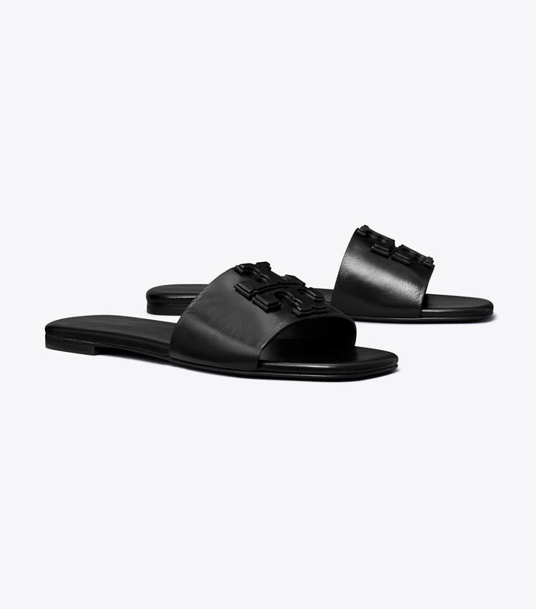 Tory Burch designer sandals Ines Single-Band Slide in PERFECT BLACK angle