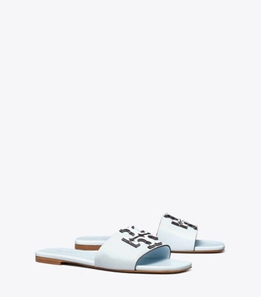 Tory Burch designer sandals Ines Single-Band Slide in SUMMIT angle