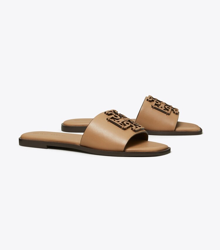 Tory Burch designer sandals Ines Single-Band Slide in ALMOND FLOUR  angle
