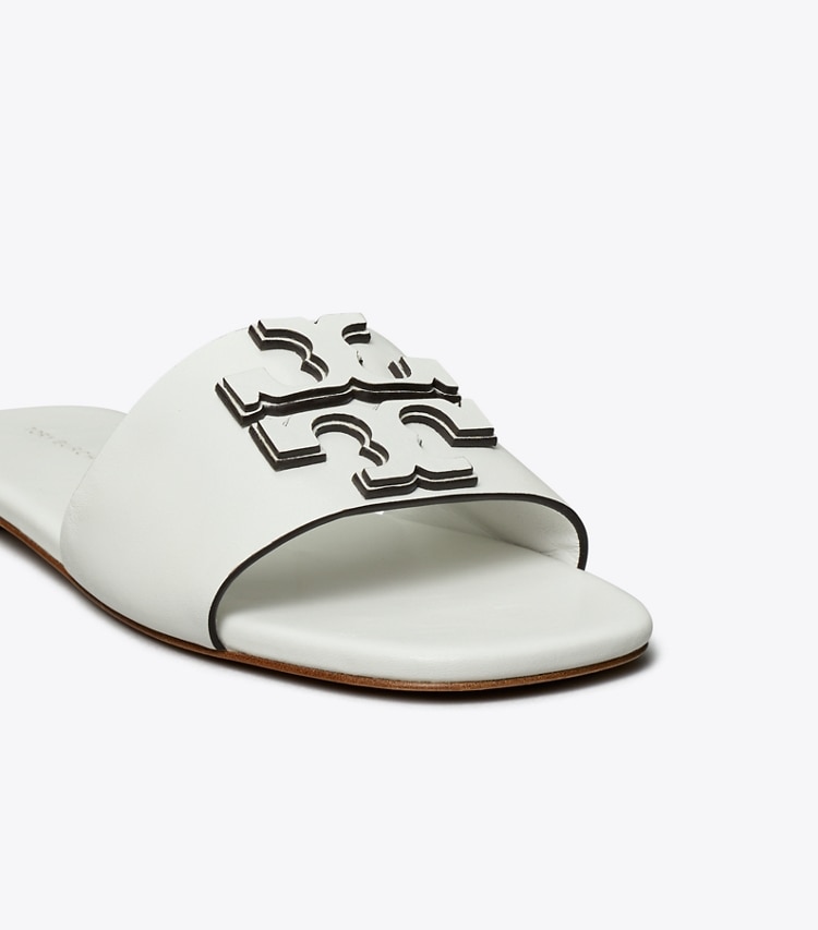 Tory Burch designer sandals Ines Single-Band Slide in GARDENIA detail