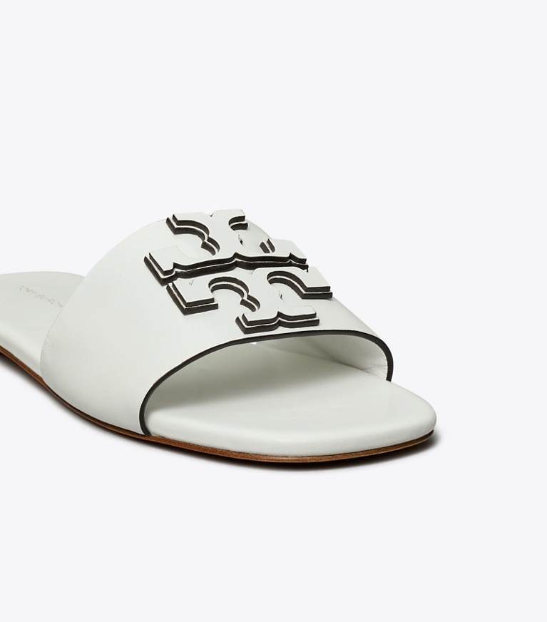 Tory Burch designer sandals Ines Single-Band Slide in GARDENIA angle