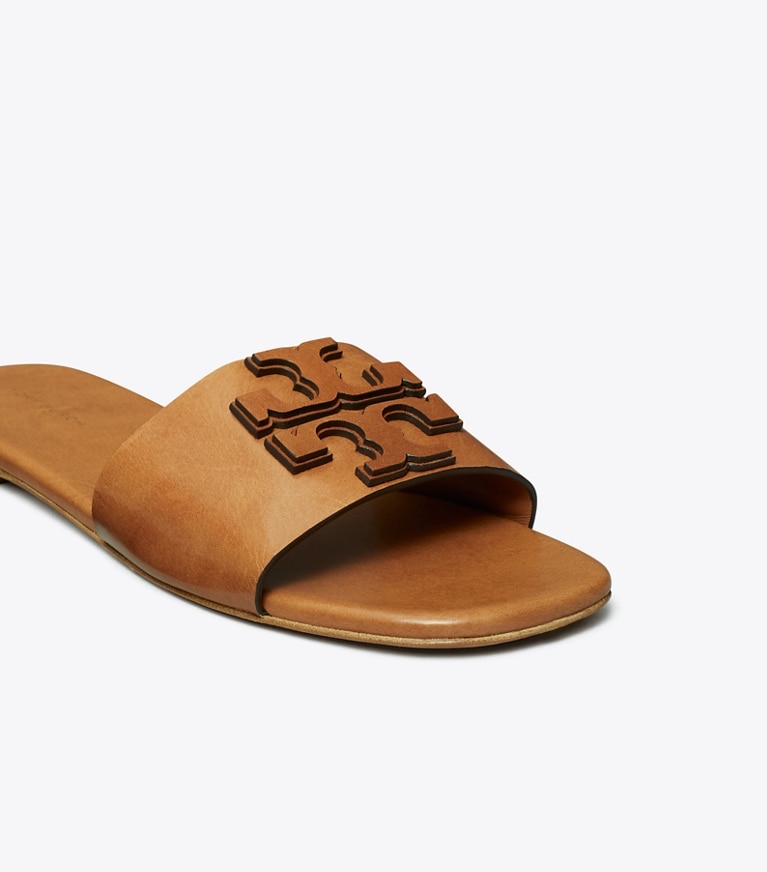 Tory Burch designer sandals Ines Single-Band Slide in TAN angle
