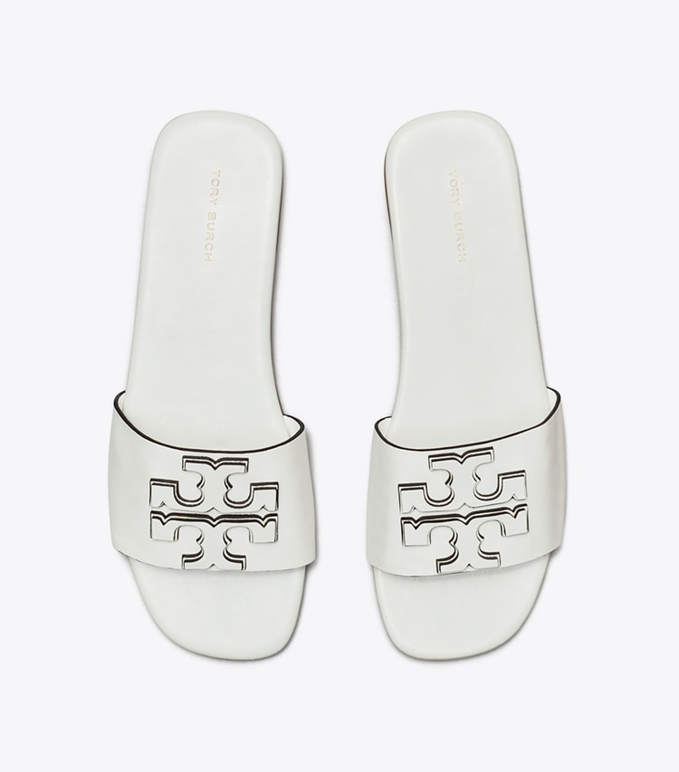 Tory Burch designer sandals Ines Single-Band Slide in GARDENIA overhead