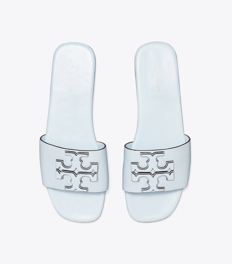 Tory Burch designer sandals Ines Single-Band Slide in SUMMIT overhead