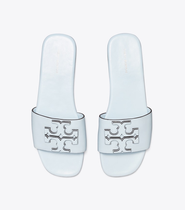 Tory Burch designer sandals Ines Single-Band Slide in SUMMIT overhead