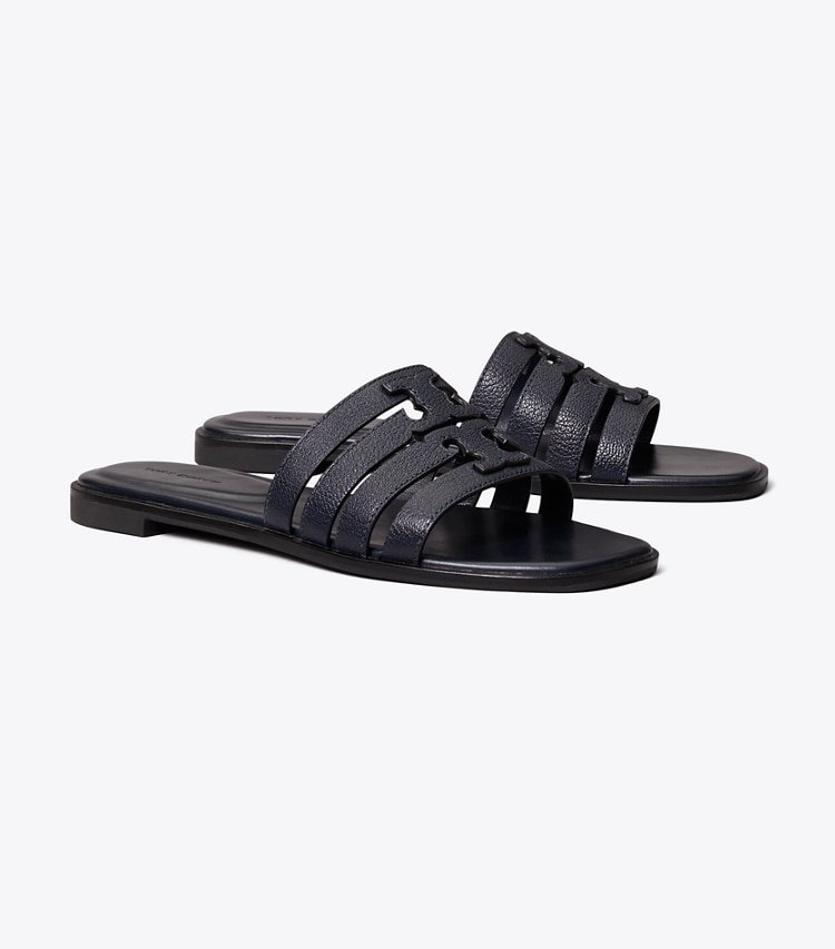 Tory Burch designer sandals Ines Slide in NEW NAVY / NEW NAVY angle