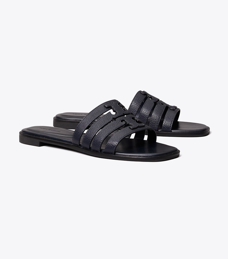 Tory Burch designer sandals Ines Slide in NEW NAVY / NEW NAVY angle
