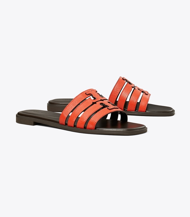 Tory Burch designer sandals Ines Slide in EMBER / COCOA angle