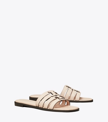 Tory Burch designer sandals Ines Slide in SOFT PINK / SOFT PINK angle