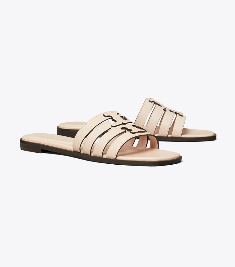 Tory Burch designer sandals Ines Slide in SOFT PINK / SOFT PINK angle
