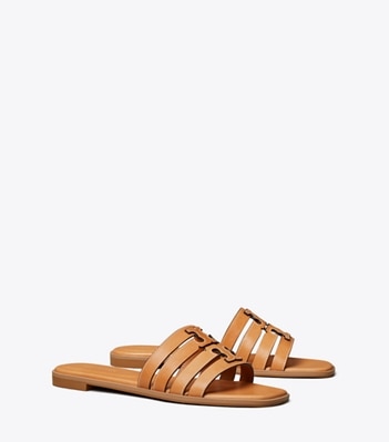 Tory Burch designer sandals Ines Slide in CAMELLO angle