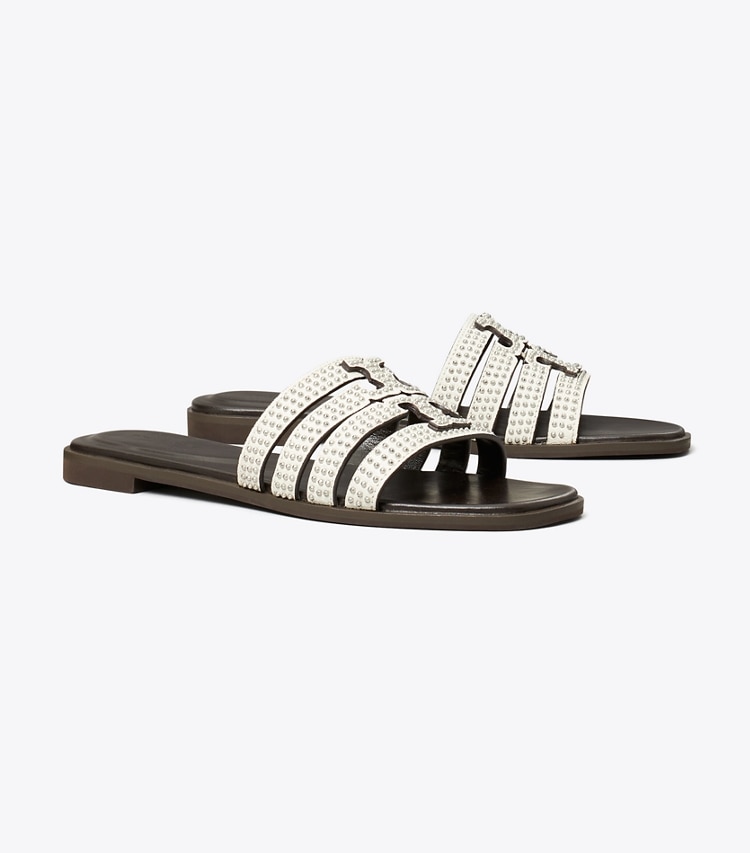 Tory Burch designer sandals Ines Slide in BLANC angle