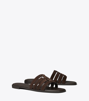 TORY BURCH ◆ スネーク風 レザー スライドサンダル TORY BURCH ◇ スネーク風 レザー スライドサンダル