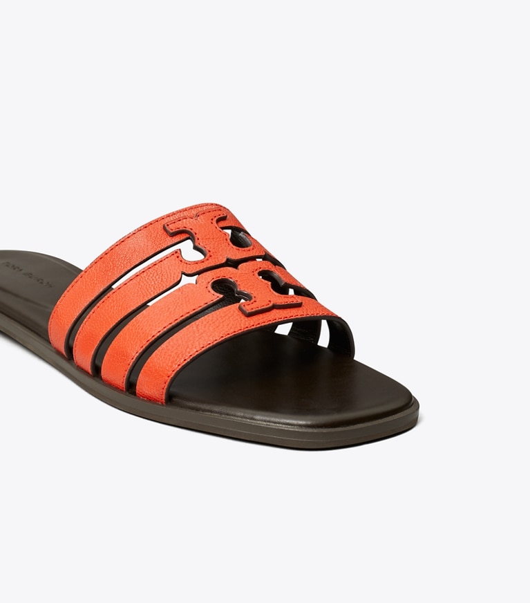 Tory Burch designer sandals Ines Slide in EMBER / COCOA angle
