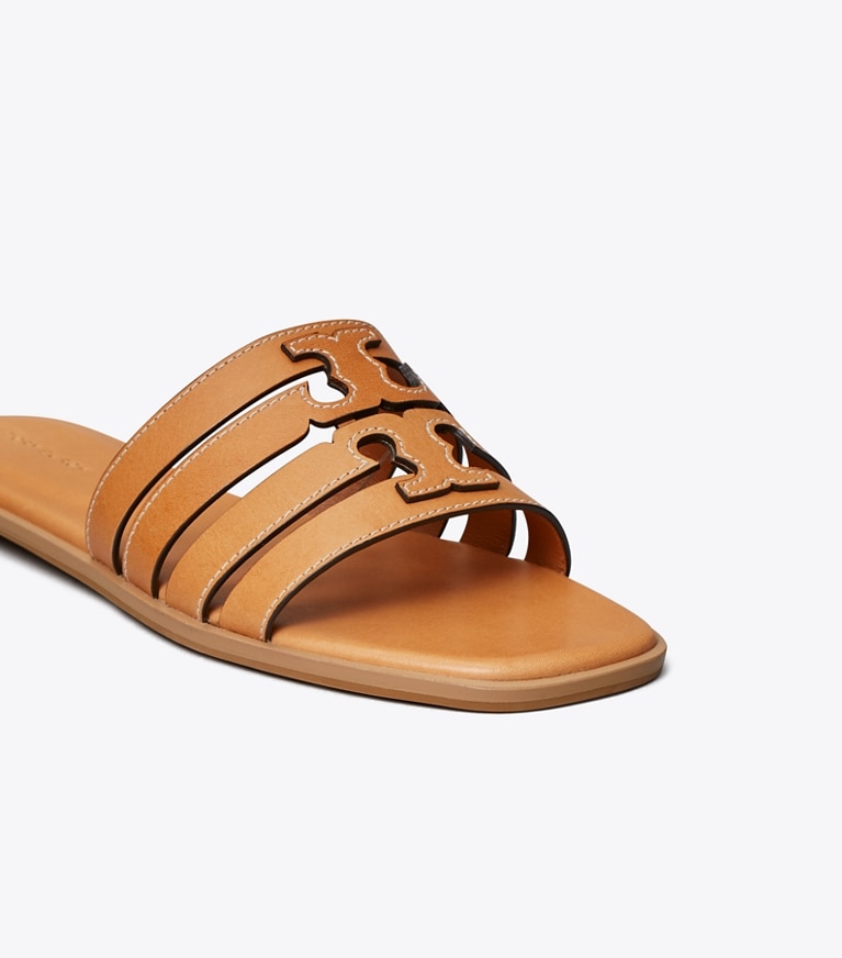 Tory Burch designer sandals Ines Slide in CAMELLO angle